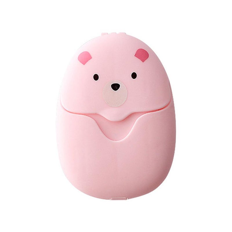 Disposable soap sheets, travel-sized portable paper soap sheets, mini bear hand soap sheet box for students and children.